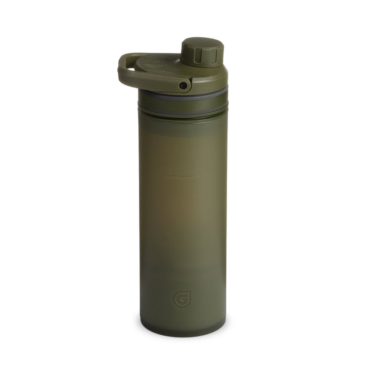 Best top rated Grayl UltraPress Filter and Purifier Water Bottle – 16.9 Fluid Ounces / Covert Edition / Backside View / Olive Drab