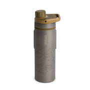Grayl UltraPress Titanium Filter and Purifier Water Bottle – 16.9 Fluid Ounces / Covert Edition / Standard View / Coyote Brown