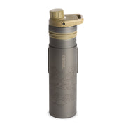 Grayl UltraPress Titanium Filter and Purifier Water Bottle – 16.9 Fluid Ounces / Covert Edition / Purifying Press View / Desert Tan